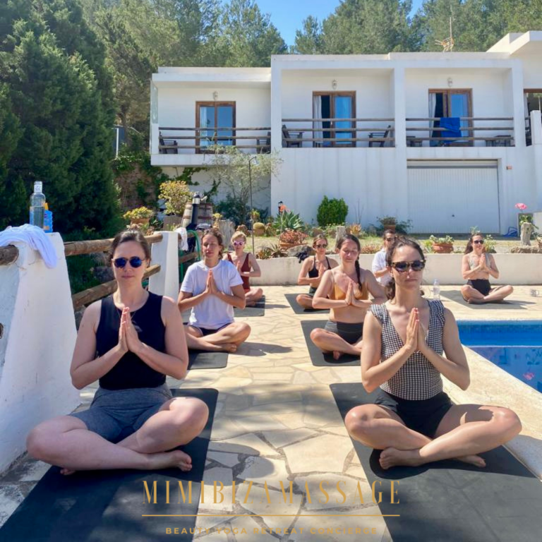 private yoga class Ibiza at luxury villa with instructor