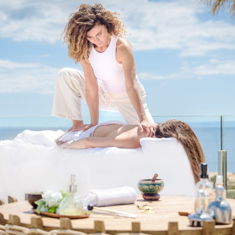 thai massage in Ibiza at villa traditional stretching therapy